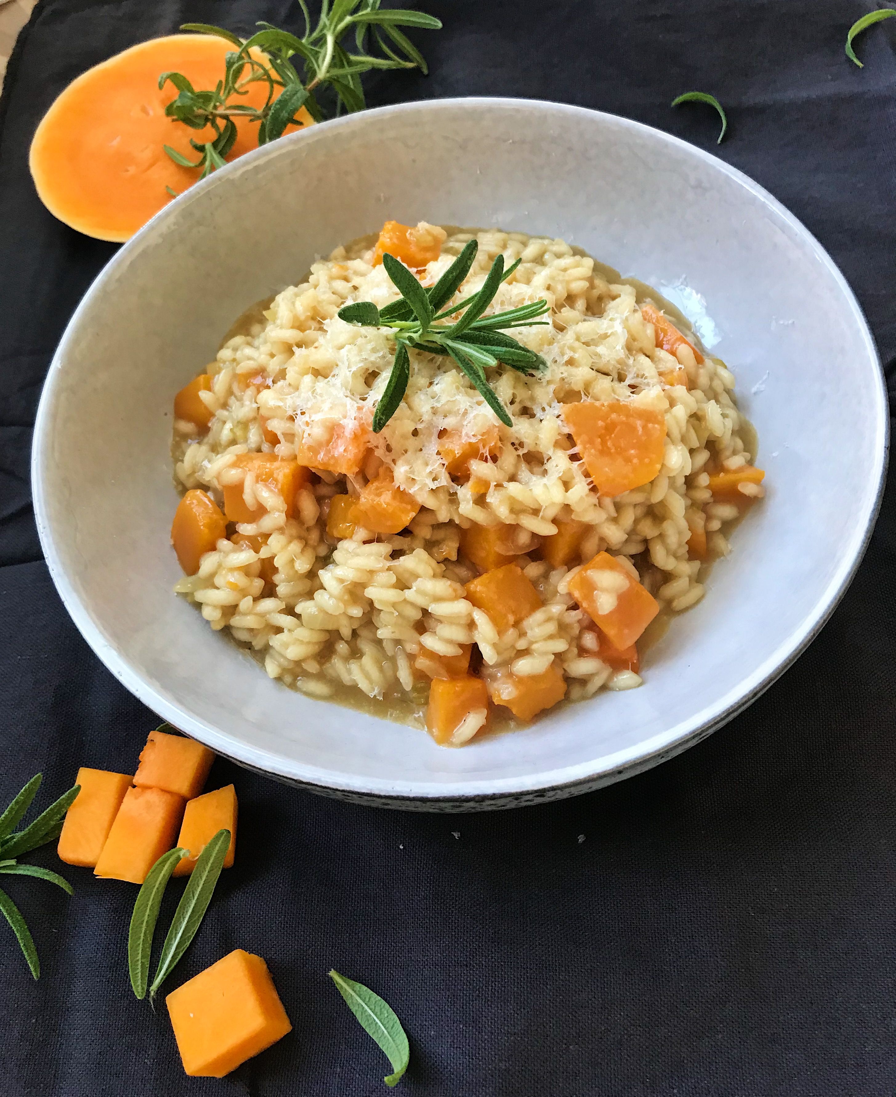 Butternut risotto med rosmarin